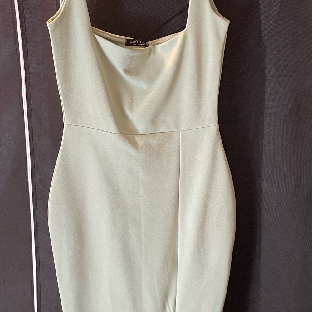 Nasty Gal Strapless Dress in Light Green